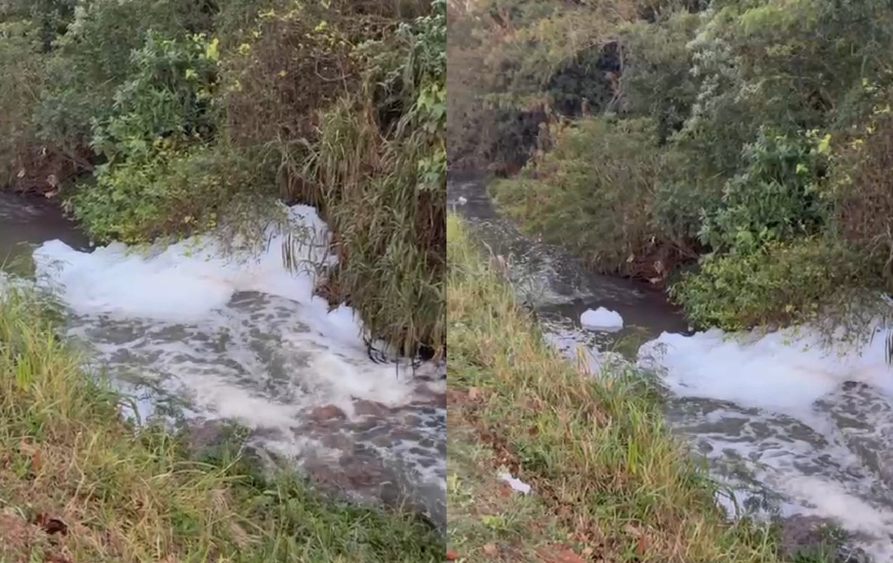 Espuma reaparece e Cetesb orienta que moradores não consumam peixes em ribeirão de Itapetininga; vídeo