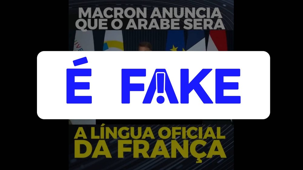 Vídeos falsos propagam a informação de que Emmanuel Macron tornou o árabe idioma oficial da França