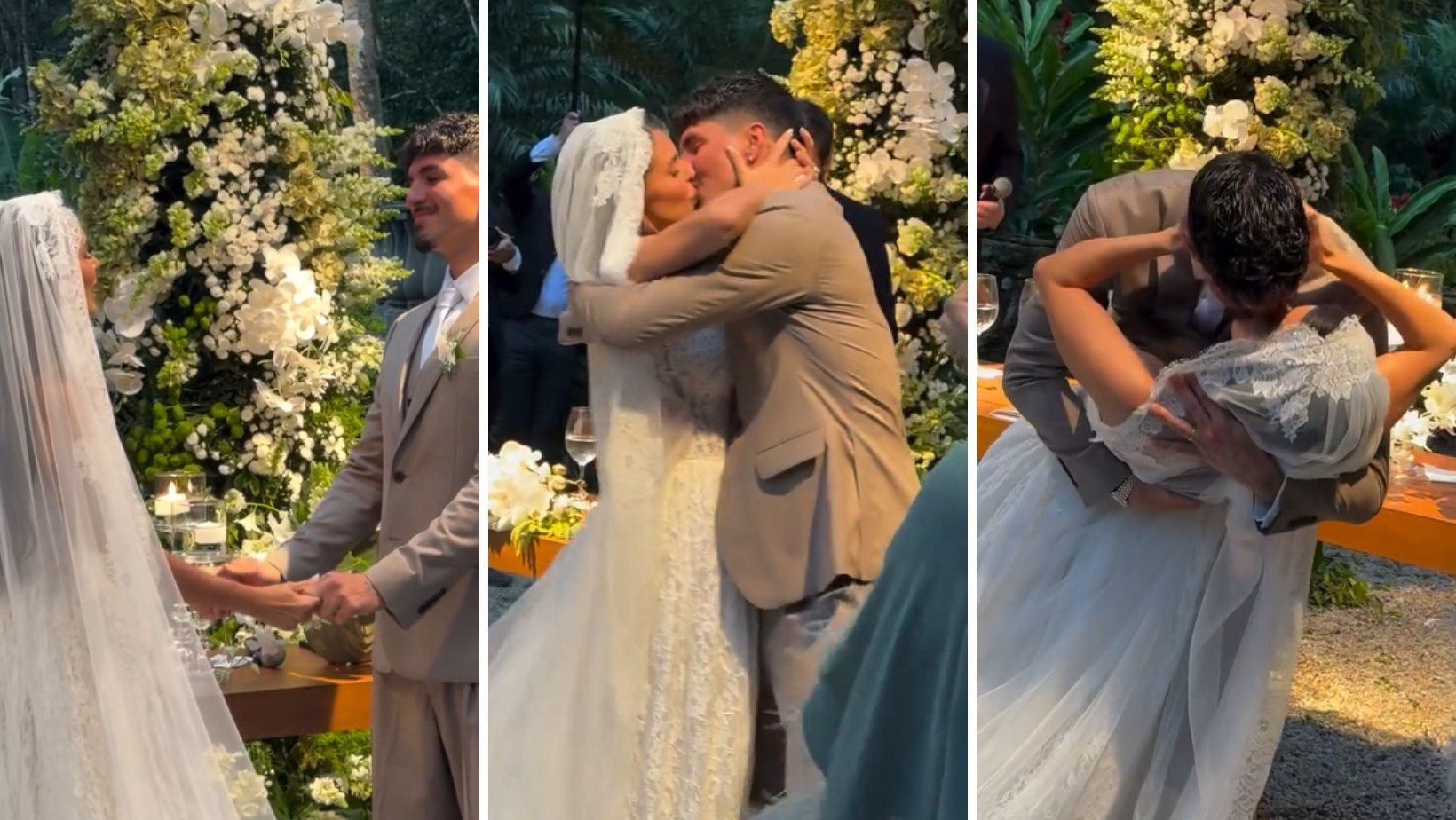Gabriel Medina e Isabella Arantes celebram casamento luxuoso no litoral de SP