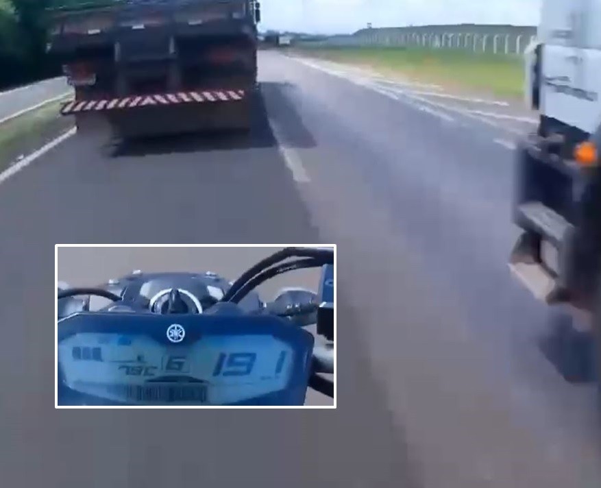 VÍDEO: motociclista atinge 191 km/h, bate em caminhão e é arremessado em rodovia de SP