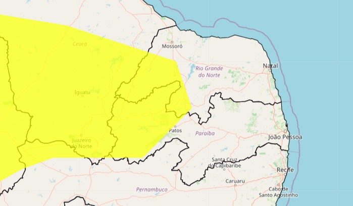 Inmet alerta para baixa umidade em 56 cidades do RN; veja lista