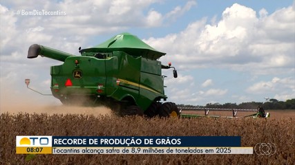Tocantins alcança safra de 8,9 milhões de tonelada e bate recorde na produção de grãos