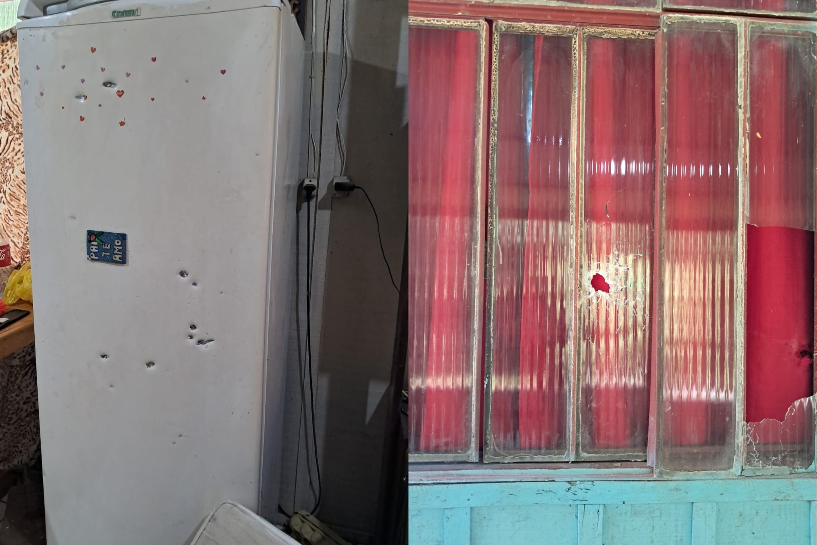 Casa e móveis ficaram com marcas de tiros após ataque que deixou 6 feridos no Paraná; veja fotos