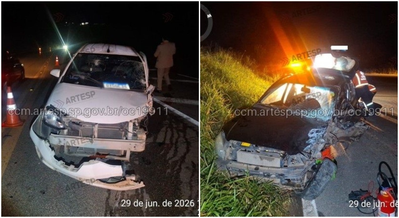 Batida entre três carros deixa oito feridos e interdita faixas da SP-264 em Salto de Pirapora
