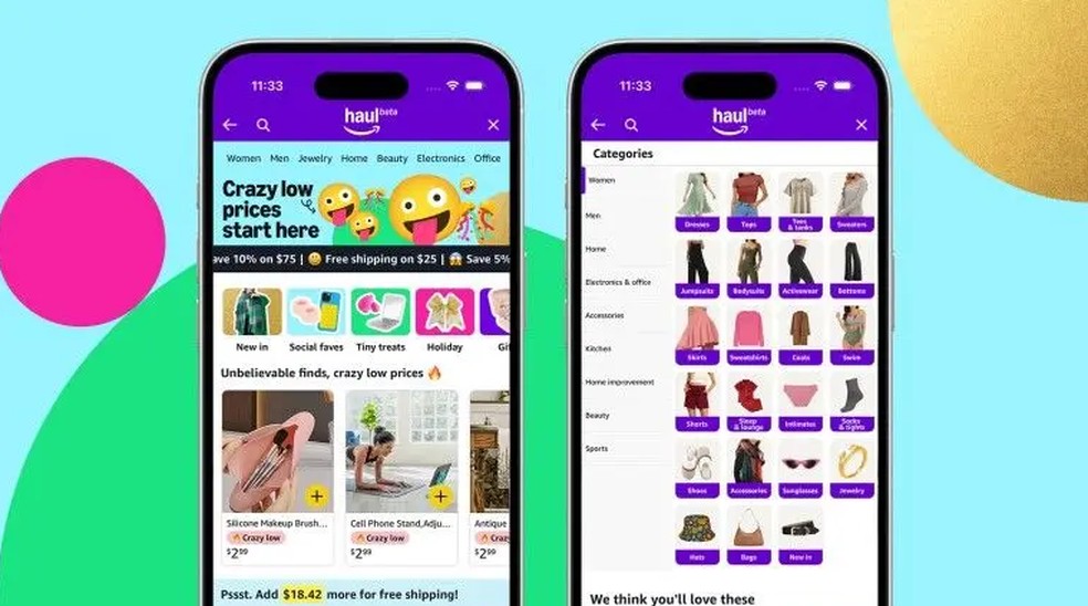 O Haul tem produtos vendidos a no máximo US$ 20. — Foto: Divulgação via BBC