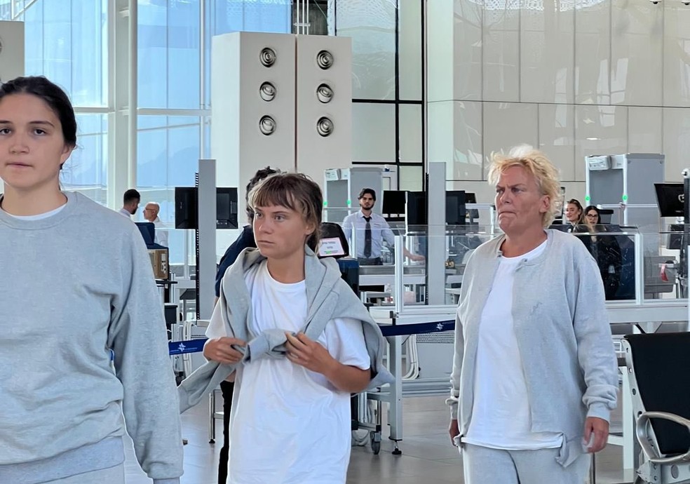 Governo de Israel deporta ativista sueca Greta Thunberg em 6 de outubro de 2025. — Foto: Divulgação/Ministério das Relações Exteriores de Israel