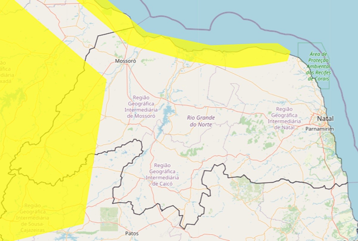 Inmet publica alerta de baixa umidade em 42 cidades do RN