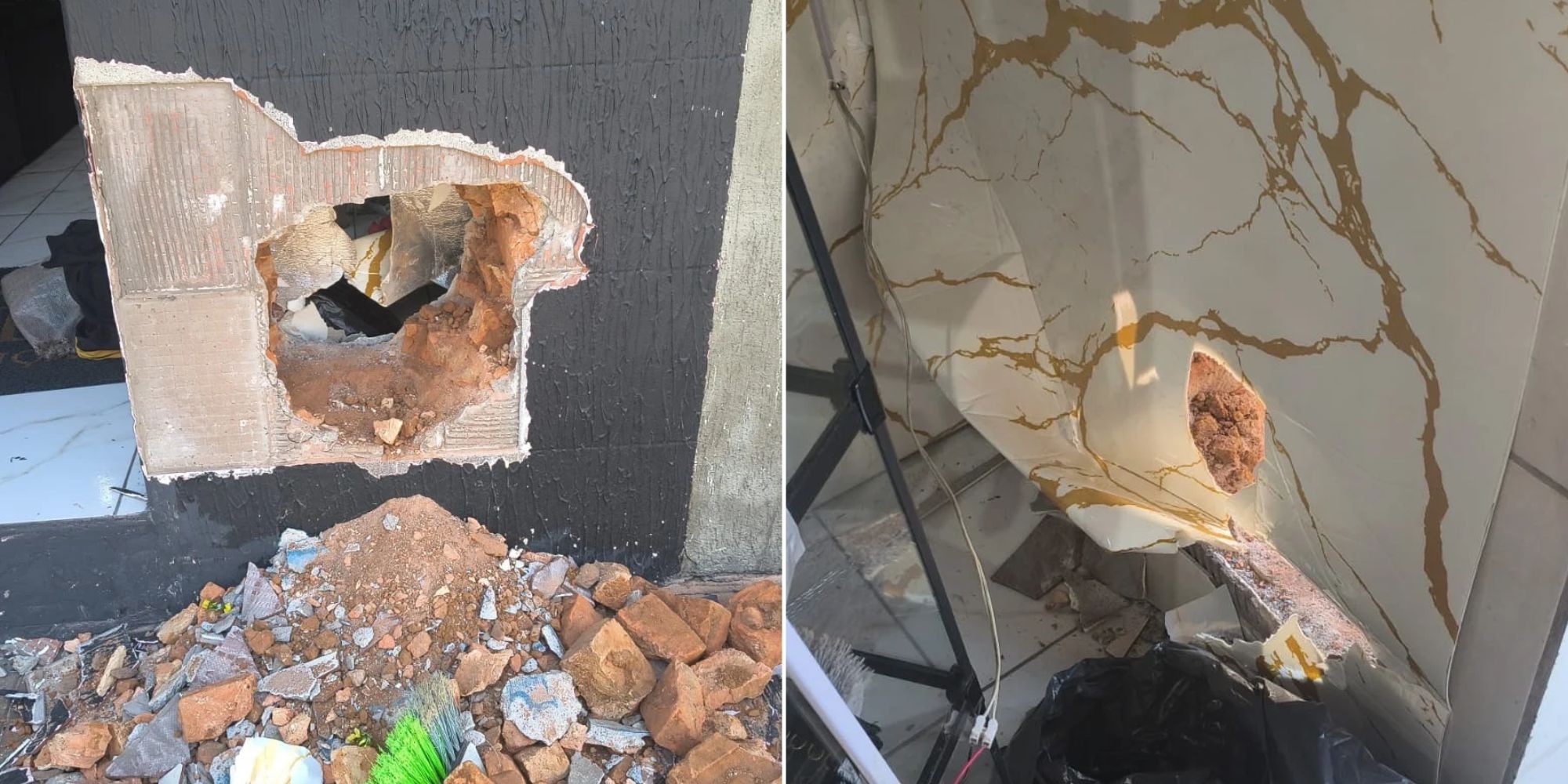 Homem finge fazer obra para tentar furtar joalheria abrindo buraco na parede e é preso em Suzano