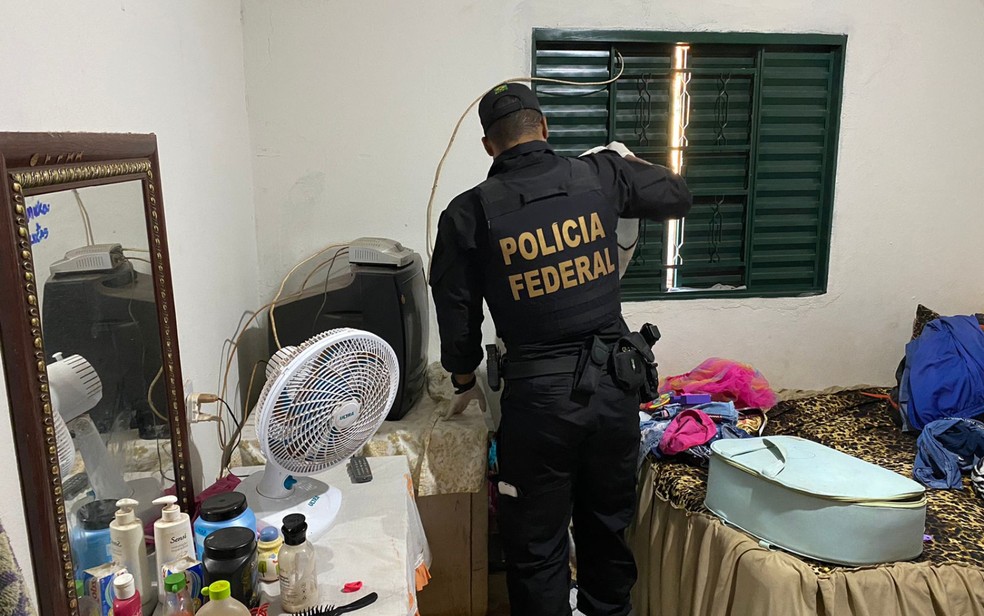 Polícia Federal faz operação para prender homem suspeito de vender notas e cartões de créditos falsos, em Goiás — Foto: Divulgação/Polícia Federal