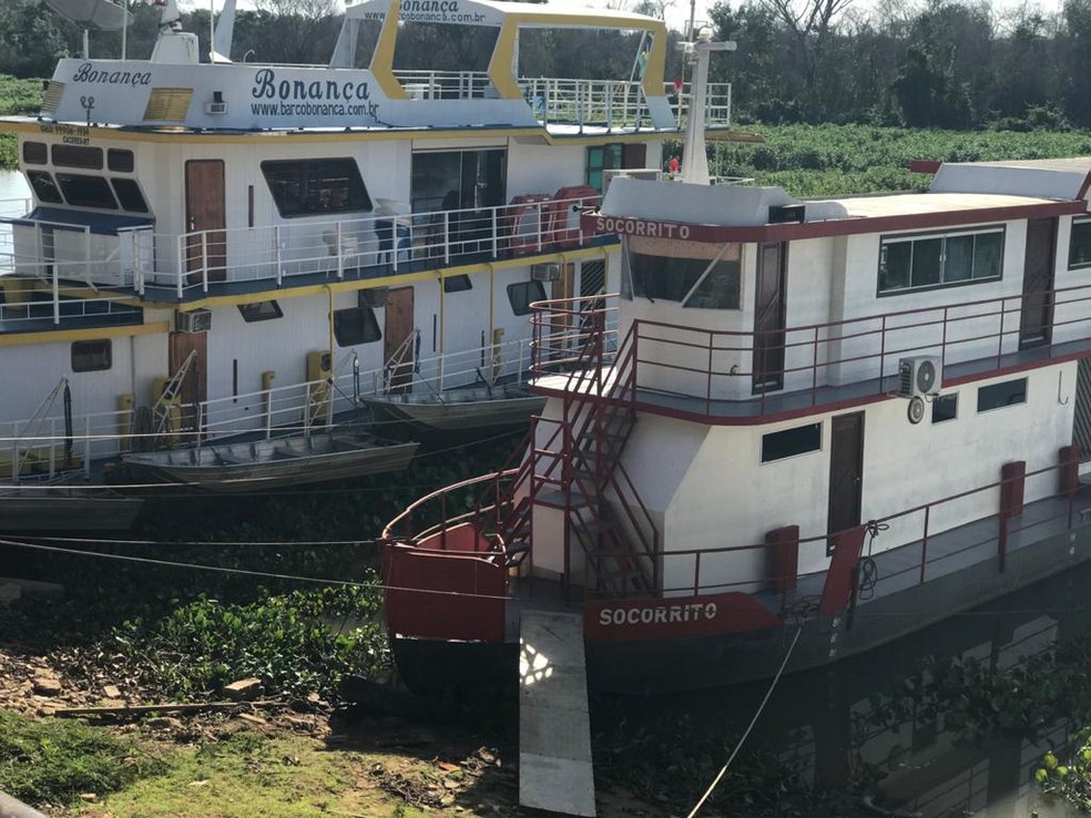 Nível do Rio Paraguai em Cáceres (MT) está baixo — Foto: Divulgação
