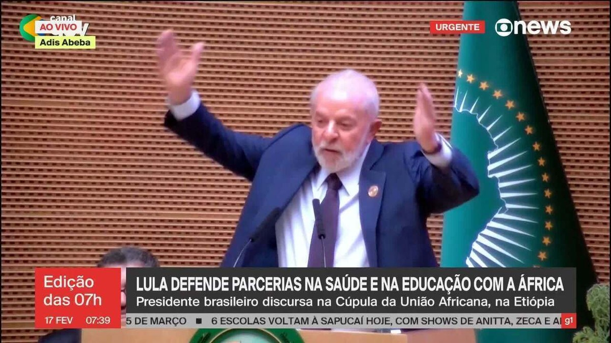 Na África, Lula critica extrema direita, fala em ampliar parcerias e diz que Brasil tem 'dívida histórica' com o continente