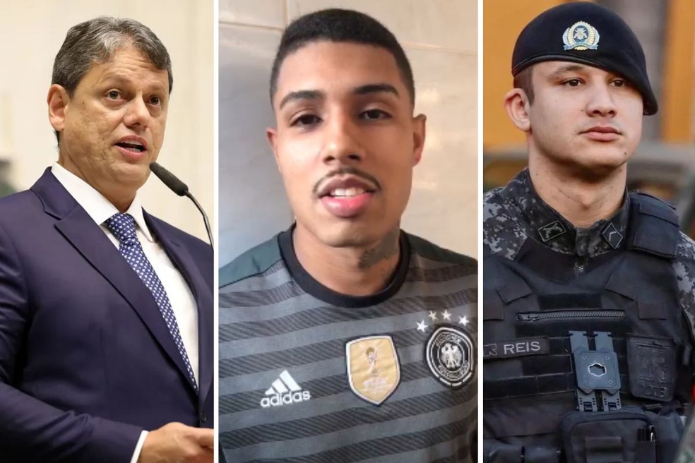 Suspeito de matar PM em Guarujá (SP) acusa governador Tarcísio de Freitas de 'matança' — Foto: Reprodução