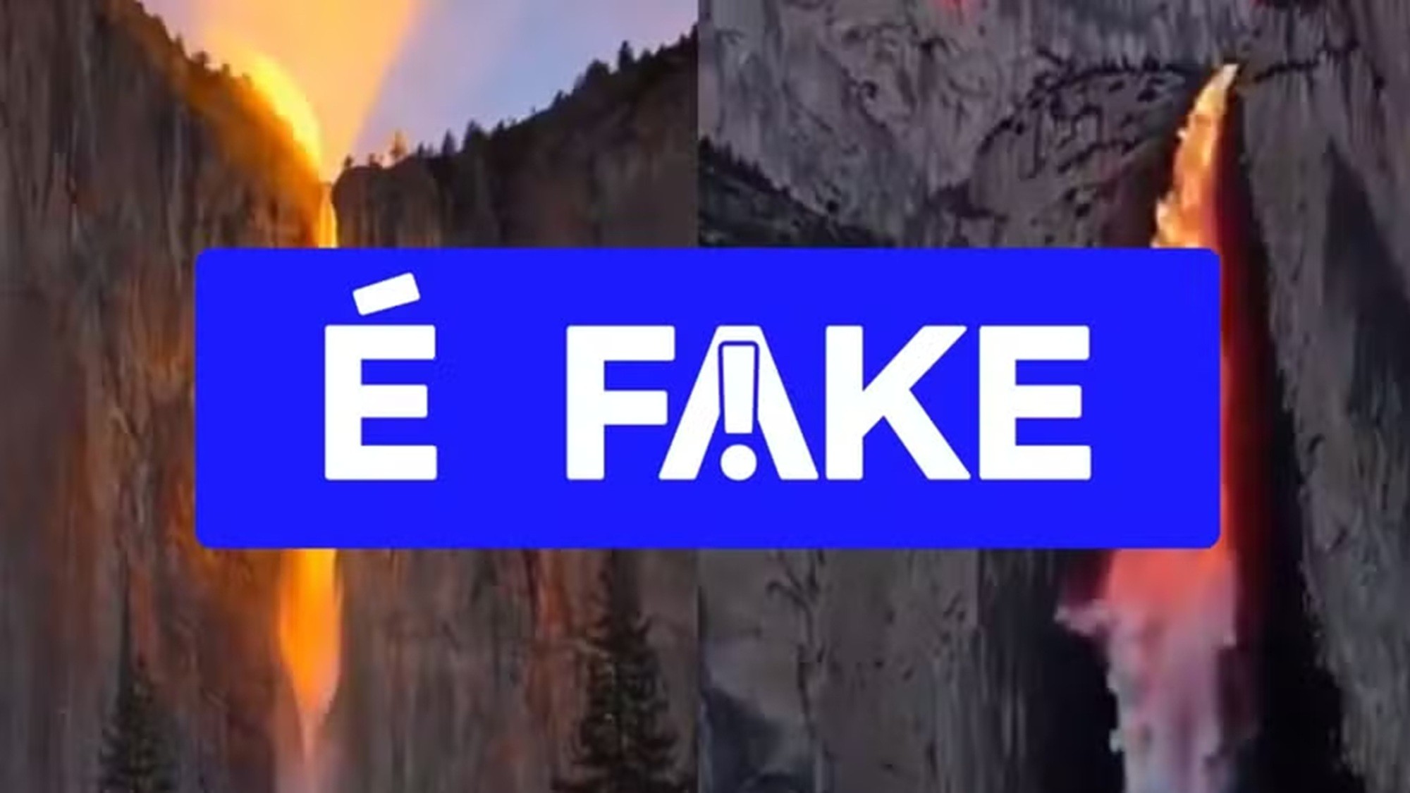 É #FAKE vídeo que mostra cachoeira virando 'rio de fogo' ao pôr do sol