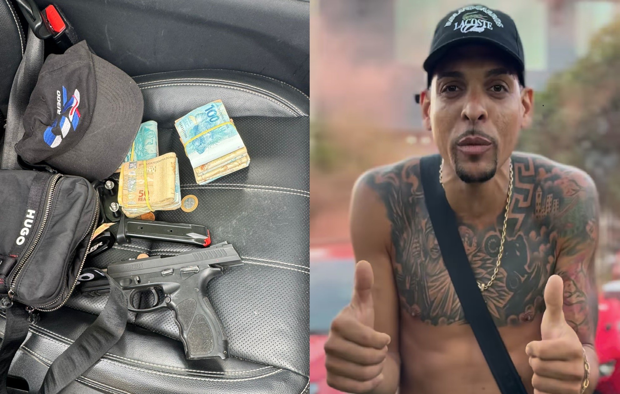 Influenciador Gel Motos é preso em flagrante com pistola, em carro sem placa, e 'debocha' de policiais; VÍDEO