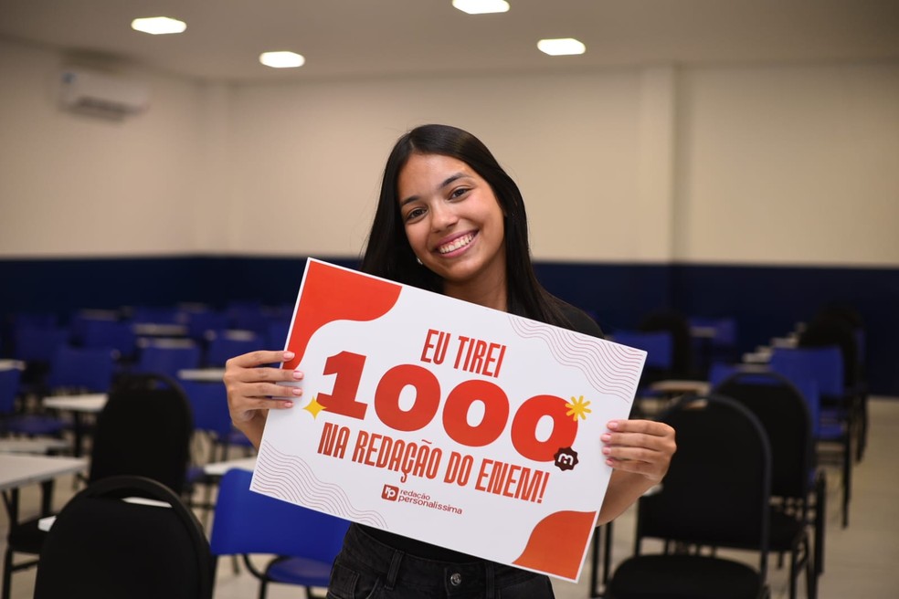 Anna Beatiz tirou nota mil na redação do Enem em 2024 — Foto: Pedro Elandro
