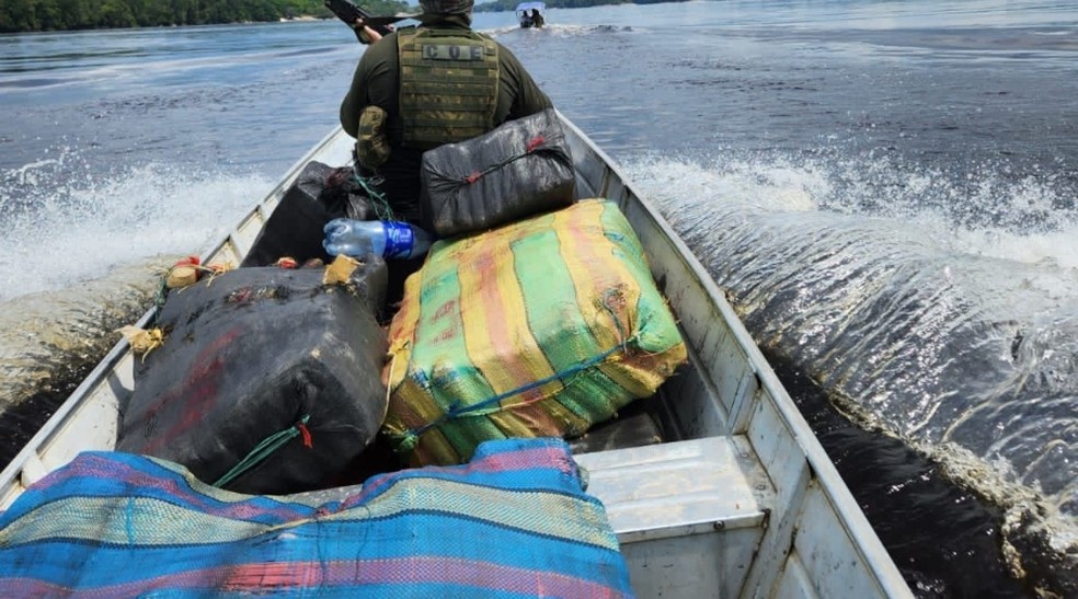 Carga de 600 kg de maconha apreendida no Amazonas — Foto: Divulgação