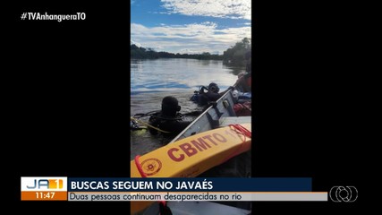 Bombeiros retomam buscas por homem e criança que desapareceram no Rio Javaés