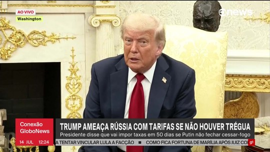 Trump ameaça 'tarifas severas' de 100% à Rússia caso não haja cessar-fogo na Ucrânia em até 50 dias