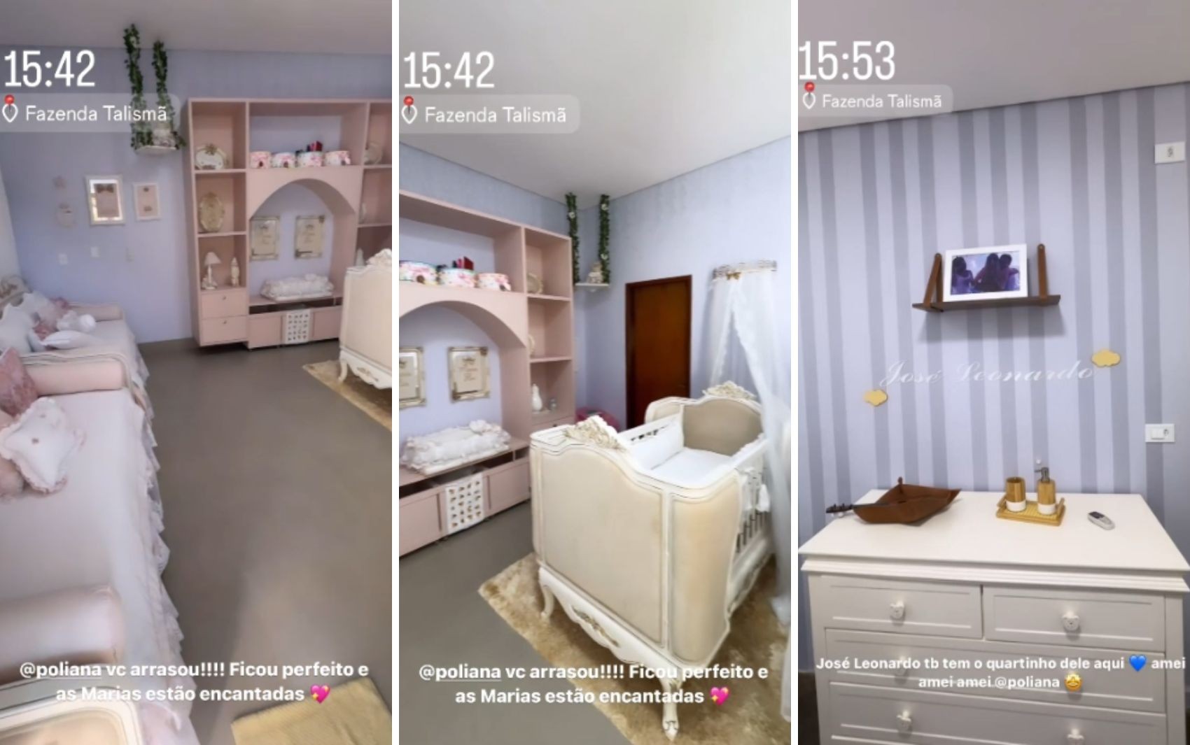 Móveis ornamentais e quadros personalizados: veja detalhes dos quartos dos filhos de Virginia e Zé Felipe na fazenda de Leonardo