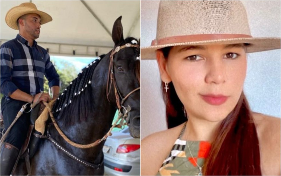 Martinez Pereira Filho e Alana Souza Rodriguez morreram aps colidirem com um cavalo, na GO-338  Foto: Reproduo/Redes Sociais