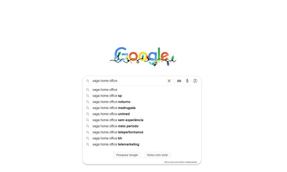 Pesquisa por "vaga home office" no Google cresce entre os brasileiros em 2023 — Foto: Google/ Reprodução