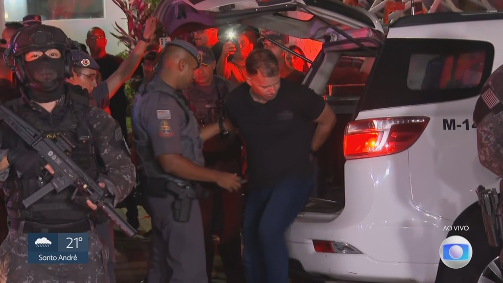 Guarda civil é preso após matar secretário-adjunto da Segurança de Osasco — Foto: TV Globo/Reprodução