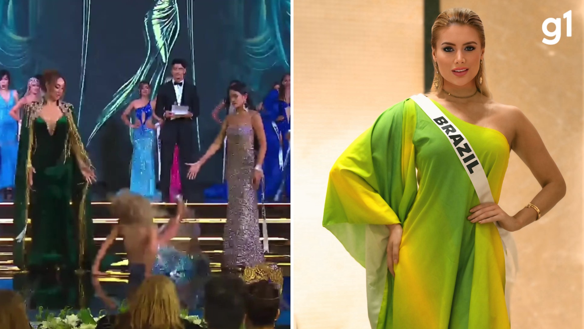 'O que nos define é a forma como escolhemos levantar', diz brasileira que escorregou e caiu na final ao ser anunciada Top 5 do Miss Eco