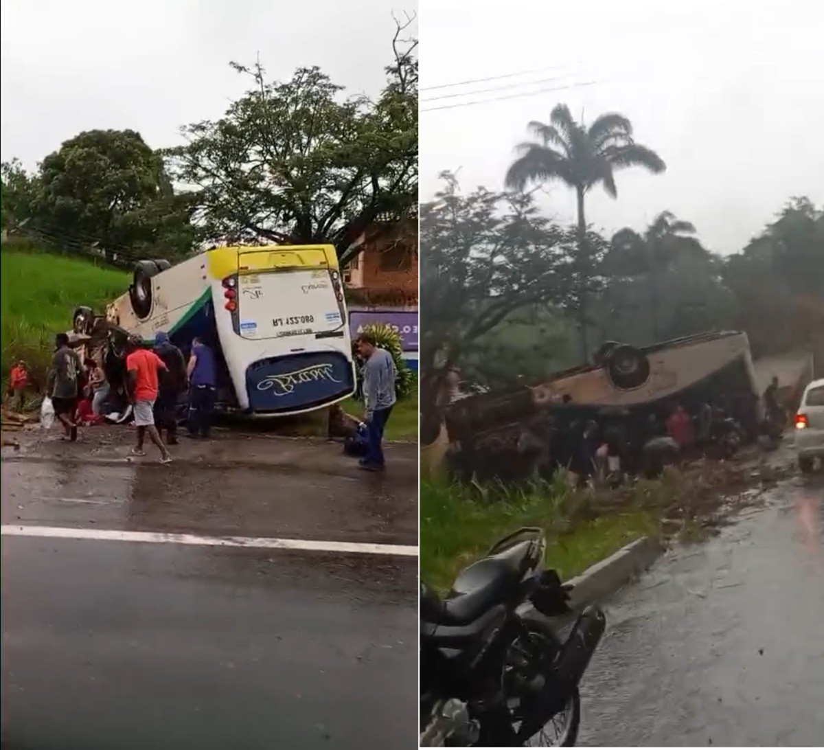 Ônibus capota na BR-356, em Itaperuna: 25 pessoas ficam feridas  