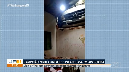 Mãe e filha ficam feridas após caminhonete invadir casa, em Araguaína