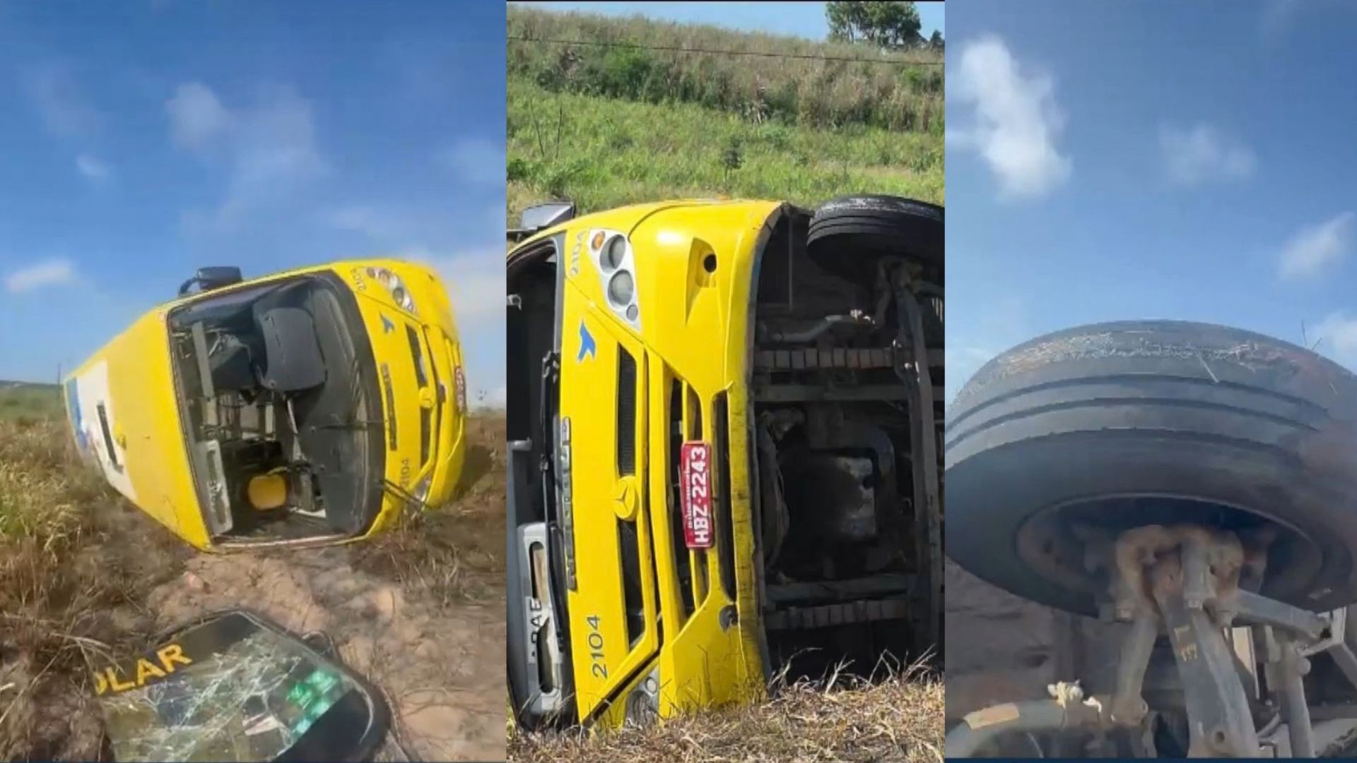 Ônibus que transportava pacientes da Apae tomba e deixa 11 pessoas feridas na ES-060, em Marataízes