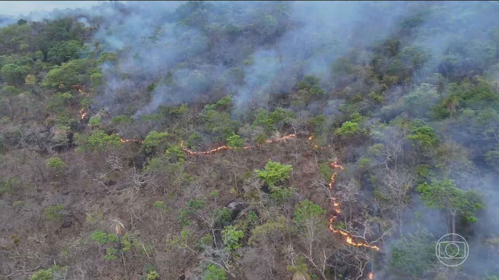Novo foco de incêndio mobiliza brigadistas no Parque Nacional da Chapada dos Veadeiros, em Goiás