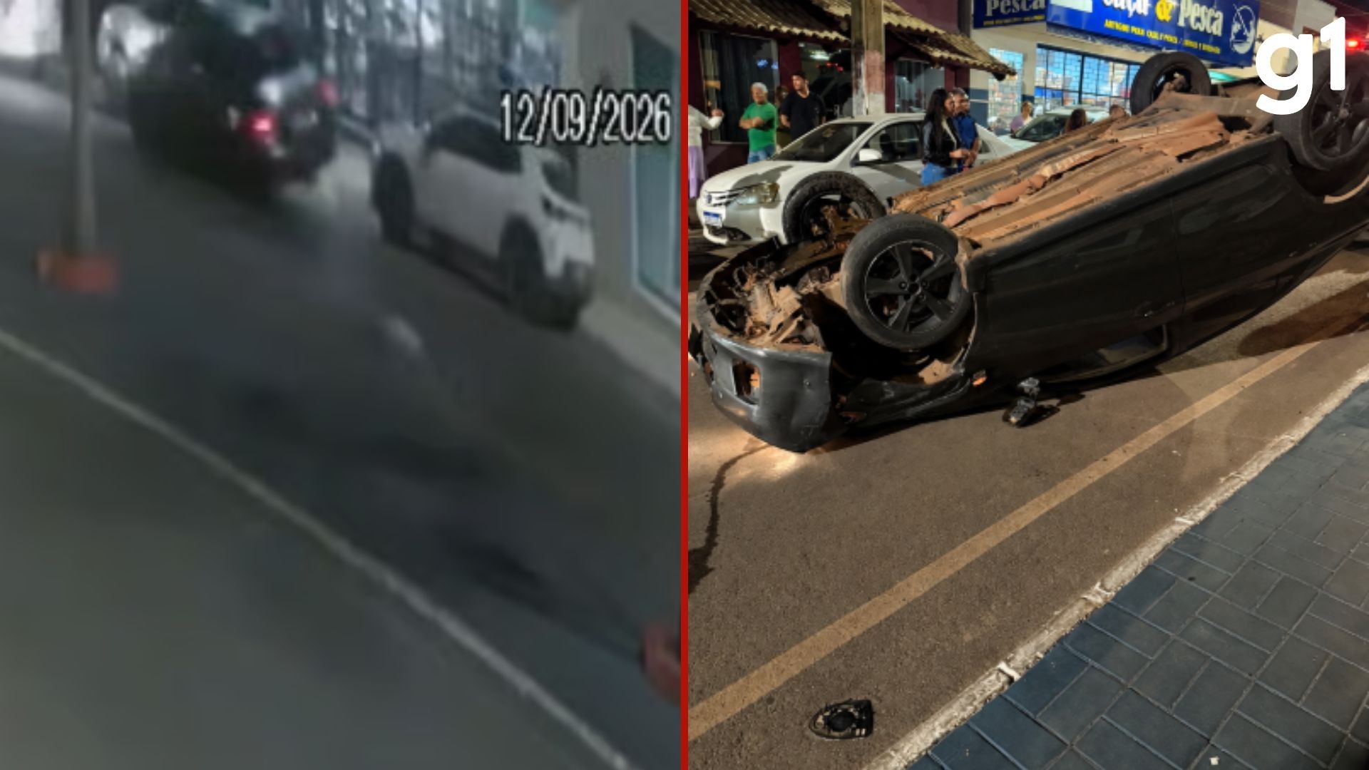 VÍDEO: motorista bêbada e sem CNH capota carro após atingir 3 veículos em MT