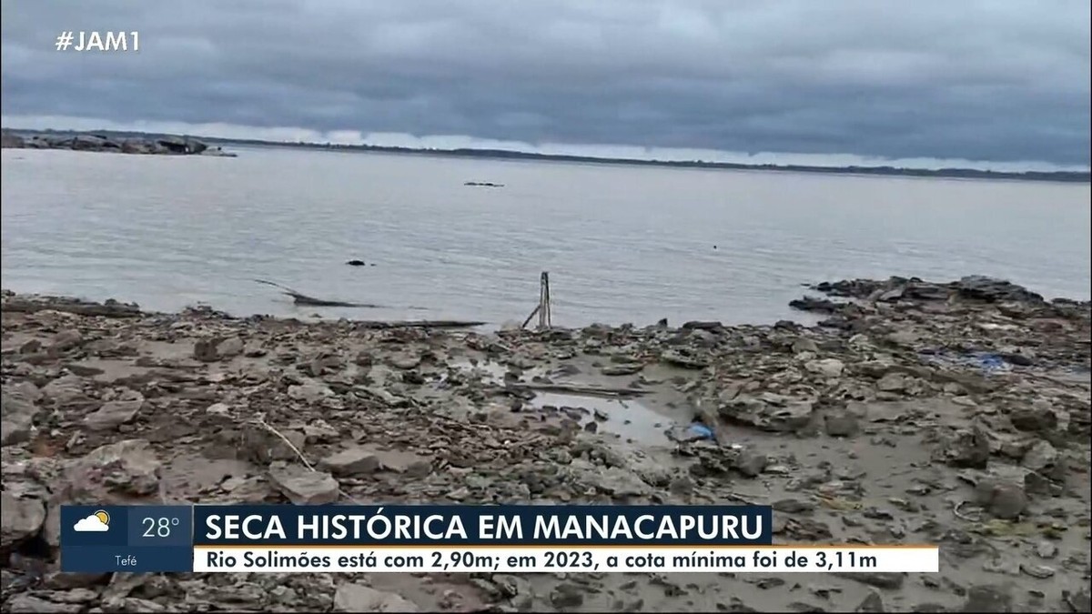 Seca: Baixo Solimões atinge 2,90 metros e registra nível mais baixo da história em Manacapuru