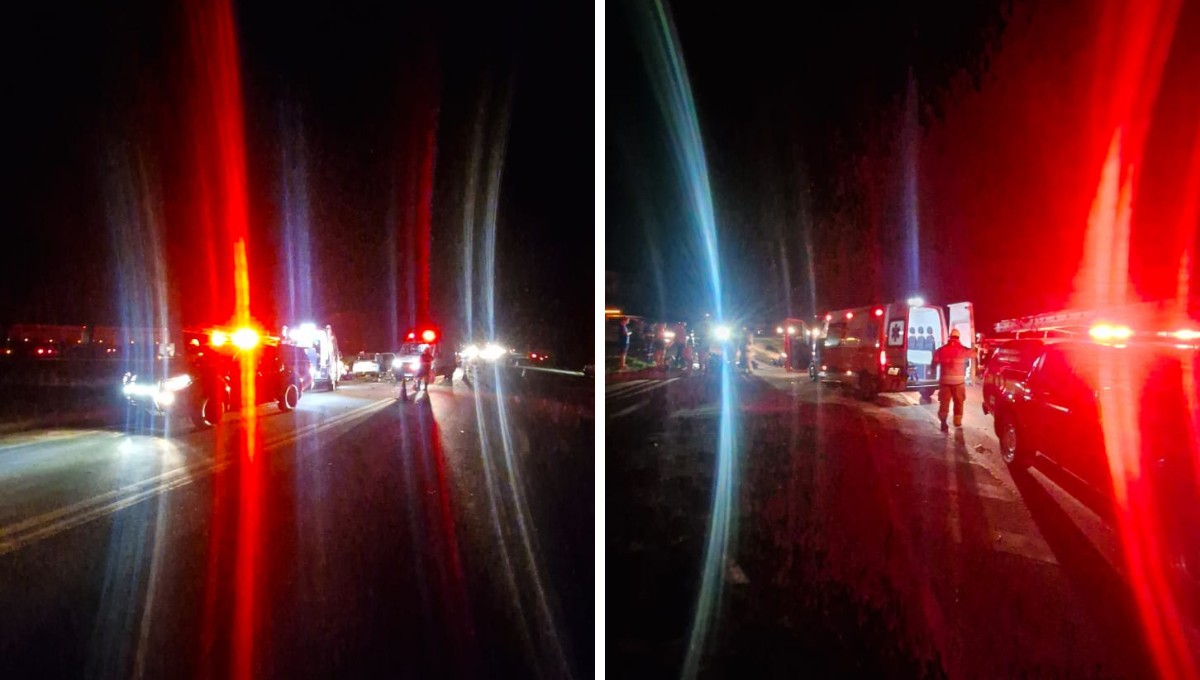 Carro com trabalhadores bate em carreta na BR-381 e deixa um morto e quatro feridos no Vale do Aço