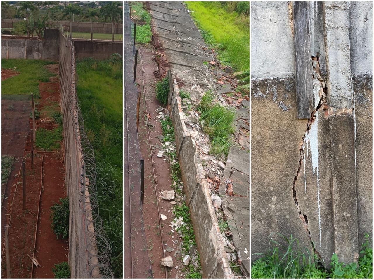 Muro de presídio desaba e deixa cidade na fronteira de MS em alerta; veja vídeo 