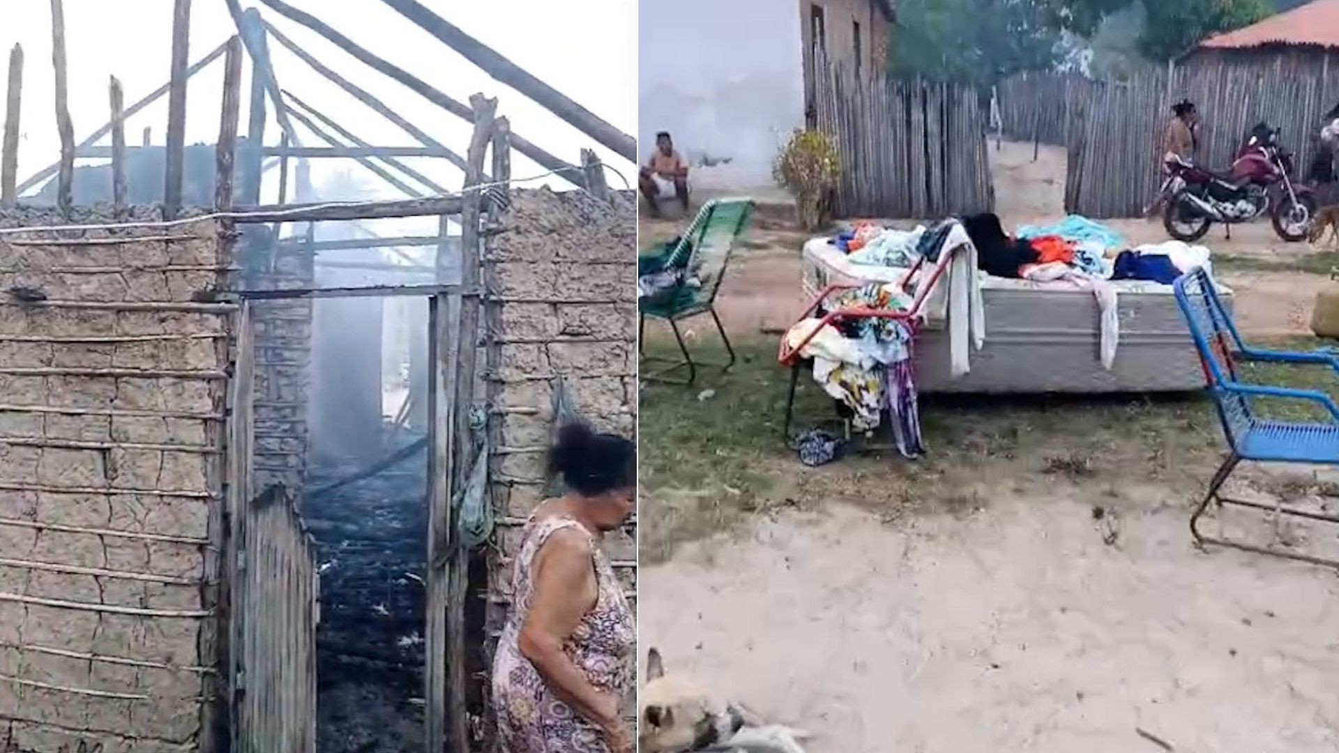 VÍDEO: Incêndio após queima de roça destrói casa no povoado Macaúba, em Coroatá