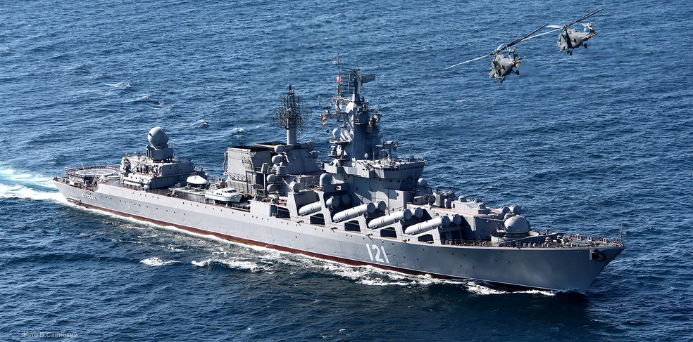 Navio militar russo que foi usado na guerra na Ucrânia — Foto: Mil.ru/CC
