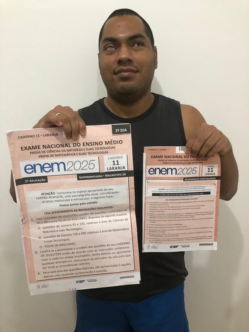 Candidato cego diz que recebeu nova prova errada em reaplicação do Enem; Polícia Civil investiga