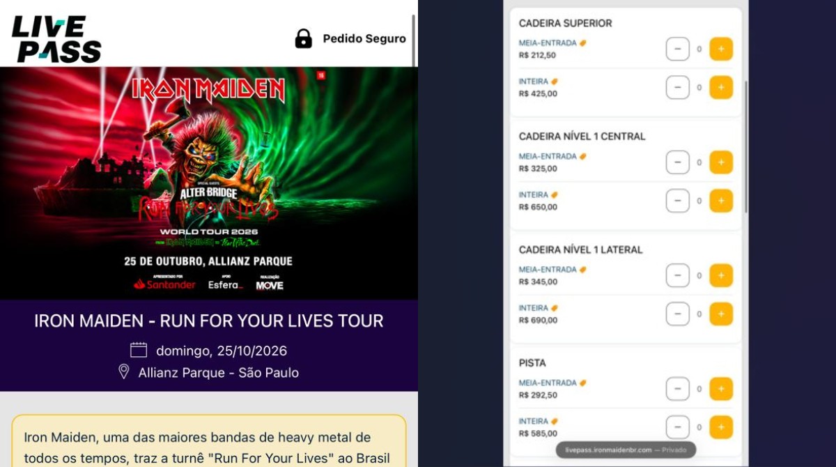 Show do Iron Maiden: polícia de SP faz operação contra venda de ingressos falsos