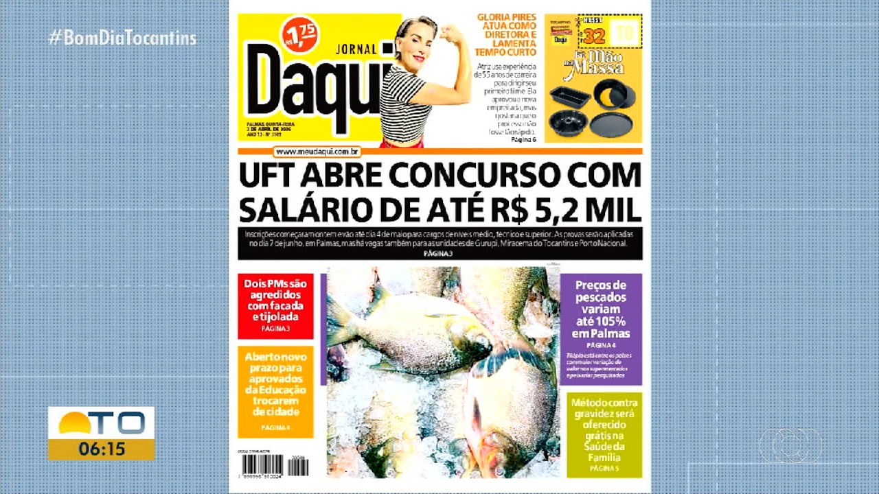 VÍDEO: Bom dia Tocantins de quinta-feira, 2 de abril de 2026