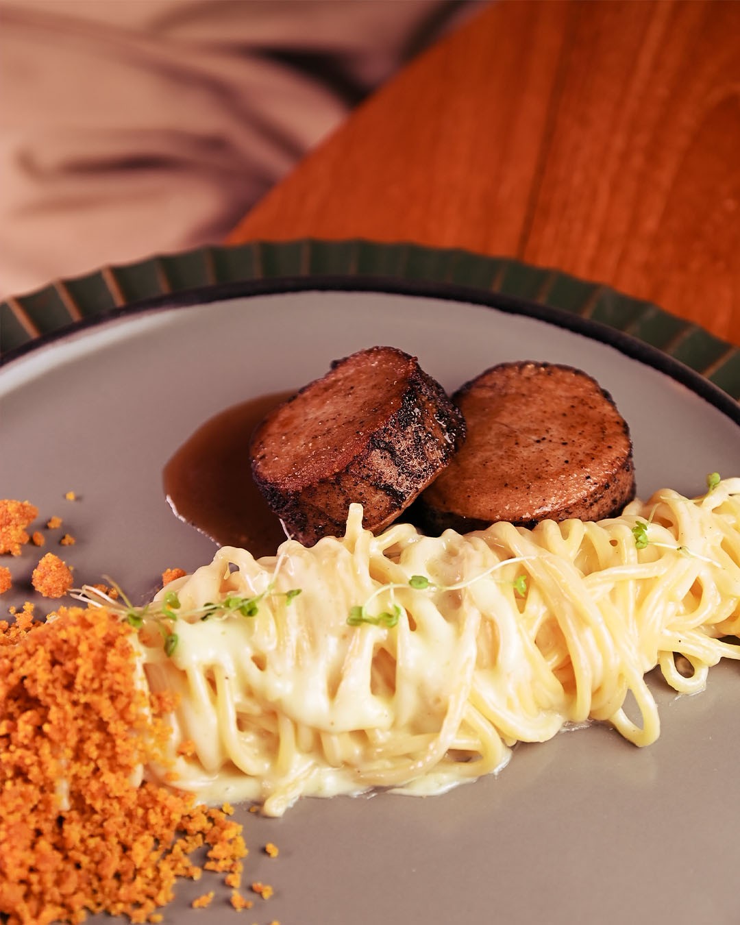 DOME GASTRONOMIA: Filé com spaghetti à Mantiqueira (Prato principal)— Foto: Divulgação/JF Sabor