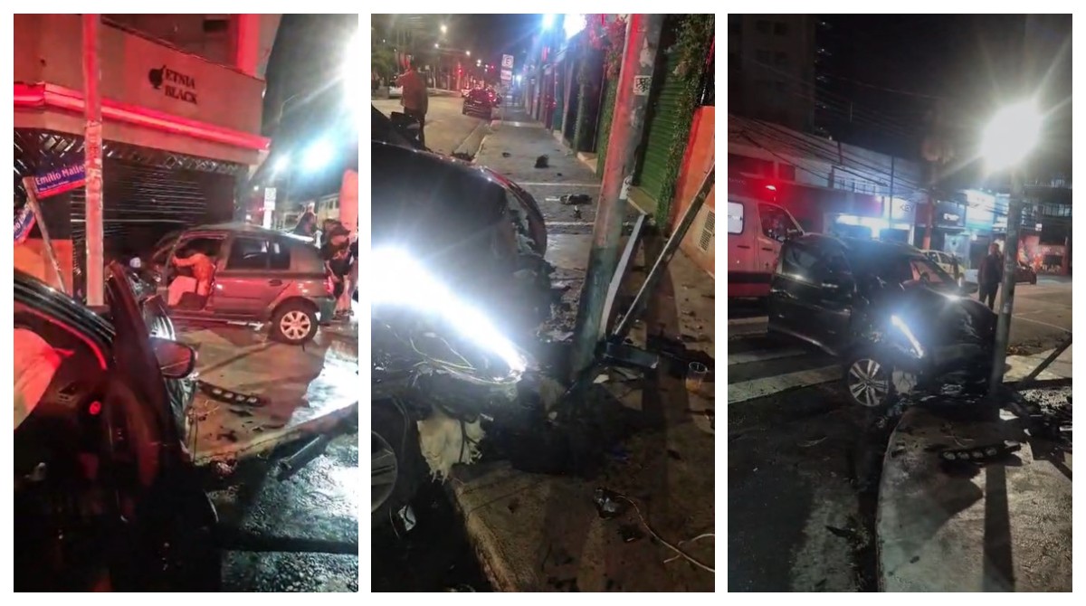 Motorista avança sinal vermelho, provoca acidente e carro invade salão no Tatuapé, em SP; VÍDEO
