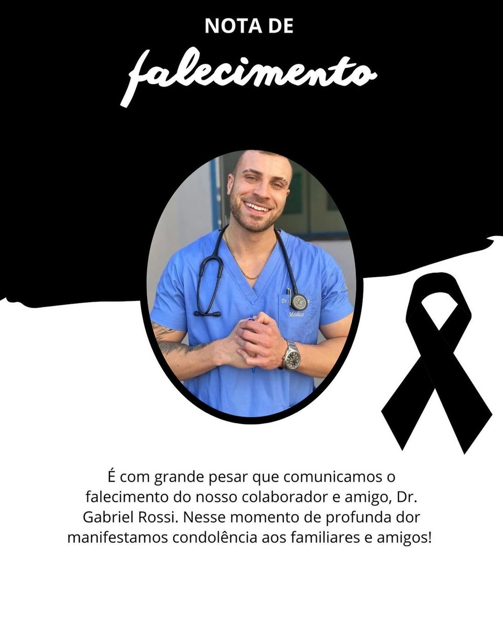Nota de pesar do Hospital da Vida. — Foto: Reprodução