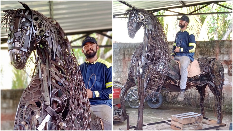 Aperfeiçoamento e novos desafios fazem parte do trabalho do artesão Jackson Alves — Foto: Arquivo Pessoal