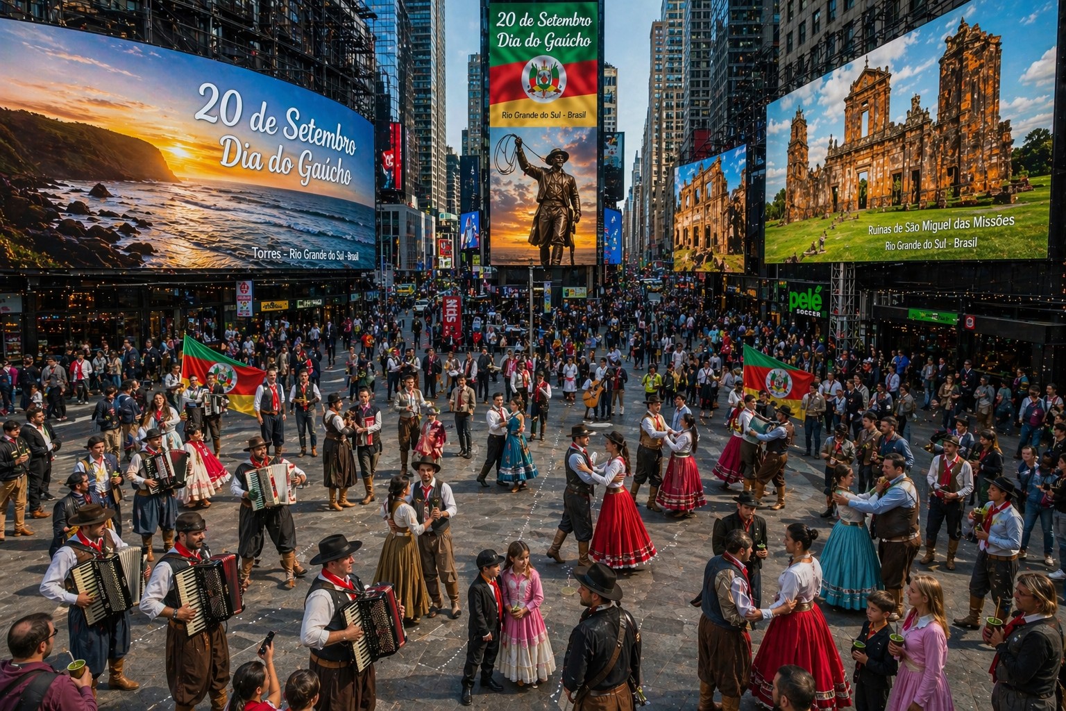 Nova York terá mateada e imagens gaúchas em painéis da Broadway