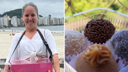 Confeiteira deixa família no interior de SP para viver o 'sonho' de morar e vender doces na praia