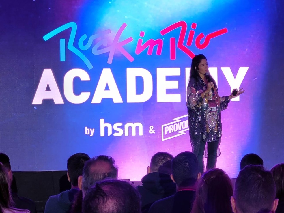 Palestra de Roberta Medina no Rock in Rio Academy — Foto: Cristina Boeckel/ g1