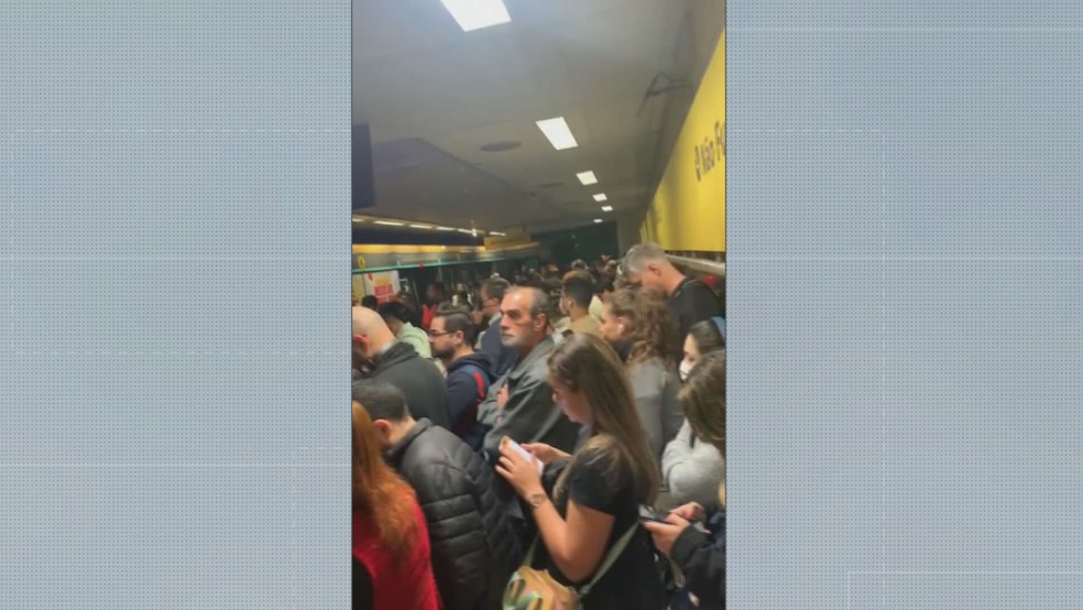 Apagão nacional afeta operação da Linha 4 - Amarela do Metrô em SP — Foto: Reprodução/TV Globo