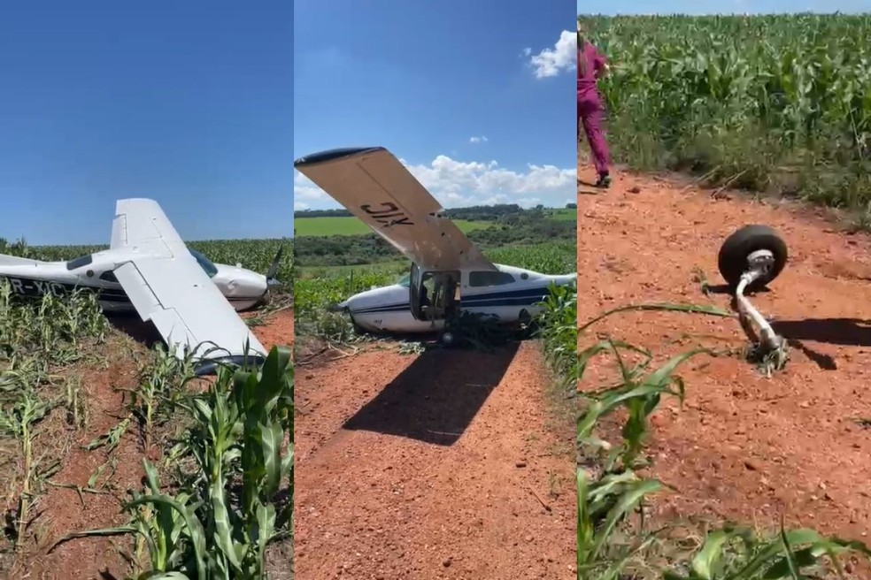 Pouso de emergência em Antônio João. — Foto: Rayque Luan