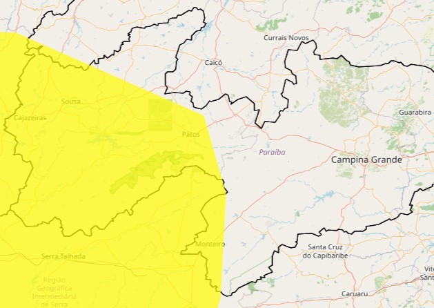 Inmet renova alerta de baixa umidade do ar em mais de 80 cidades da PB
